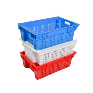 600-400 Caisses rouges durables recyclables empilables en plastique végétal de transport de nidification de chiffre d'affaires pour la viande, le poisson et les fruits - Product Image 5