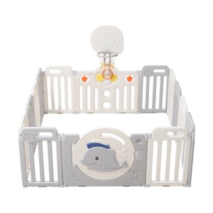 Plastic <strong>Baby</strong> Playpen Crawling Mat Protective <strong>Fence</strong> Home Indoor Safety <strong>Enclosure</strong> for <strong>Babies</strong> - Product Image 1