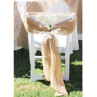 Nœuds de chaise jetables en lin pour mariage avec sangles à nœuds pour banquets et usage domestique