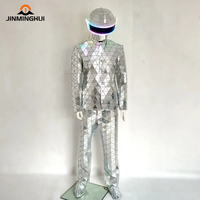 Costume de robot à LED unisexe, miroir de veste lumineux à la mode pour adultes pour l'obtention du diplôme, performance de danse sur scène de Noël