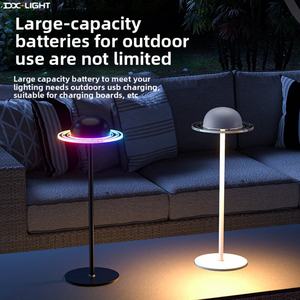 Lampe de chevet LED rechargeable haut de gamme, veilleuse lune créative, lampe de table musicale tactile en ABS, décoration d'ambiance, lampe planète - Product Image 4