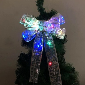Xmas Decor Gold Silver Christmas <b>Tree</b> Decoration String Ribbon Bows <b>Lights</b> for Party Weddings Bronzing Ribbon - Product Image 3