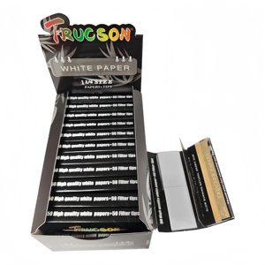 กระดาษมวนบุหรี่ TRUCSON สีขาว ขนาด 1 1/4 จำนวน 50 แผ่น พร้อมที่กรอง 50 ชิ้น ทำจากเส้นใยพืชธรรมชาติ เผาไหม้ช้า บรรจุ 24 สมุด/กล่อง - Product Image 4