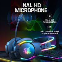 Casque de jeu USB ONIKUMA X26 avec haut-parleurs de 50 mm, écouteurs de jeu filaires, oreillettes souples, casque de jeu filaire avec micro