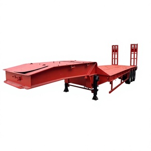 Semirremolque de plataforma baja de 3 ejes y 70 toneladas usado, con cargador de 40 pies y 40 toneladas, función hidráulica extensible de 50 toneladas - Product Image 1