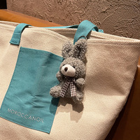 Porte-clés ours en peluche mignon Kawaii, mini lapin en peluche, doux, avec porte-clés/porte-clés