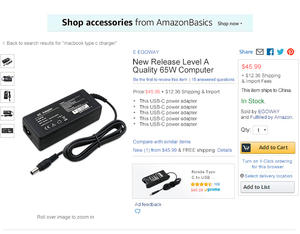 Adaptateur secteur rapide 45W 65W USB C compatible avec les ordinateurs portables <span class=keywords><strong>Lenovo</strong></span> Thinkpad/<span class=keywords><strong>Yoga</strong></span>/Chromebook - Product Image 4