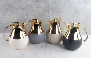 Caraffa da Caffè Arabo in Vetro Personalizzata 2026 con Rivestimento Dorato, Teiera Dallah Termica dall'Aspetto Splendido per Caffè Arabo - Promozionale - Product Image 6