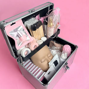 Kit de formation aux extensions de cils pour débutants, ensemble de pratique professionnel avec tête de mannequin, outils, cils, étui portable - Product Image 1