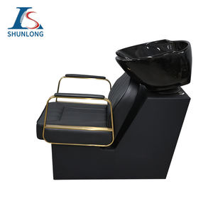 Venta caliente de muebles de barbería de buena calidad para la venta de equipos de peluquería Silla de champú con marco dorado - Product Image 3