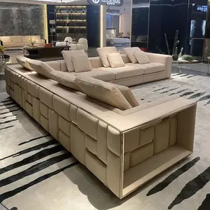 OEM New Babylon Modern American Style Corner Sofa Convertible Sectional Wood Furniture With Storage For Living Room
