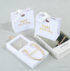 Caja de Joyería de Papel con Cajón Deslizante Cuadrado y Logotipo Personalizado, Empaque de Regalo Ecológico con Asa para Collares y Joyas - Product Image 1