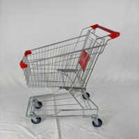 Carrito de Compras Estilo Asiático de Gran Capacidad, Carrito de Supermercado de Alambre de Acero para Uso en Tiendas Minoristas