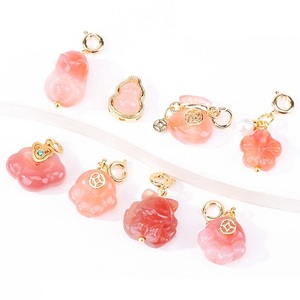 Ciondolo in Agata con Pixiu per Creazione di Gioielli, Accessorio per Bracciali e Collane Fai-da-Te, Vari Stili - Product Image 1