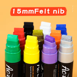 Marqueurs <span class=keywords><strong>pour</strong></span> affiches Jumbo 15mm pointe en <span class=keywords><strong>feutre</strong></span> 10 couleurs marqueurs de <span class=keywords><strong>peinture</strong></span> acrylique stylos de <span class=keywords><strong>peinture</strong></span> permanents <span class=keywords><strong>pour</strong></span> peintures en plein air bricolage artisanat faisant - Product Image 3