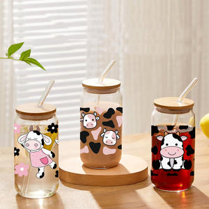 Pegatina de Transferencia UV DTF con Tema de Vaca Cervecera <span class=keywords><strong>para</strong></span> Vasos Libbey de 16 oz, Envolturas <span class=keywords><strong>para</strong></span> Vasos, Latas, Manualidades, Impermeable, Fácil de Usar, Calcomanías Personalizadas - Product Image 3