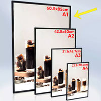 Bannière publicitaire portable avec logo personnalisé, impression rétroéclairée, affiche rectangulaire A4 en aluminium, écran LED intérieur, film promotionnel ultra-lumineux