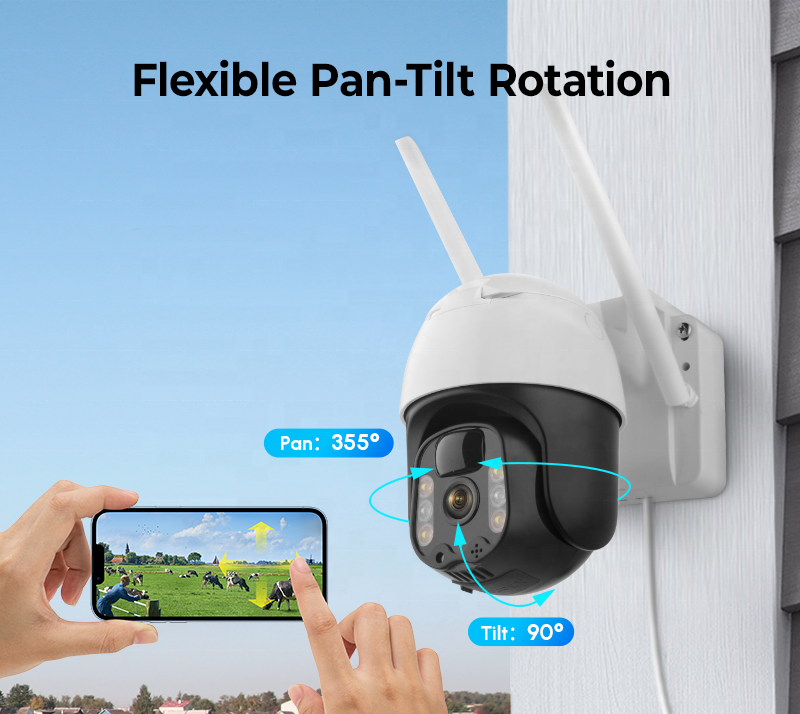 security camera cctv ip surveillance 3mp full color ptz night vision lte wireless 4g sim card with battery