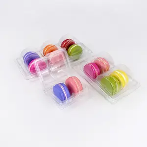 2 4 6ขนาดใหญ่ฝรั่งเศส Macaron หอยเชลล์ใส PVC PET ตุ่มถาดบรรจุภัณฑ์