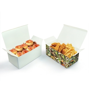 Embalaje de papel Caja de pollo frito francés Caja de hamburguesas Contenedor de alimentos Caja de sándwich popular Personalizado Impreso Grado alimenticio Blanco - Product Image 3