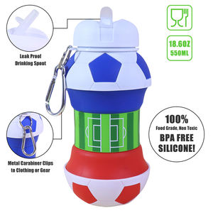 <span class=keywords><strong>Gourde</strong></span> en silicone pour enfants verres personnalisés bouteilles de gobelets d'eau pliables pour le football de sport design tricolore inspiré par 2026 hôtes - Product Image 4