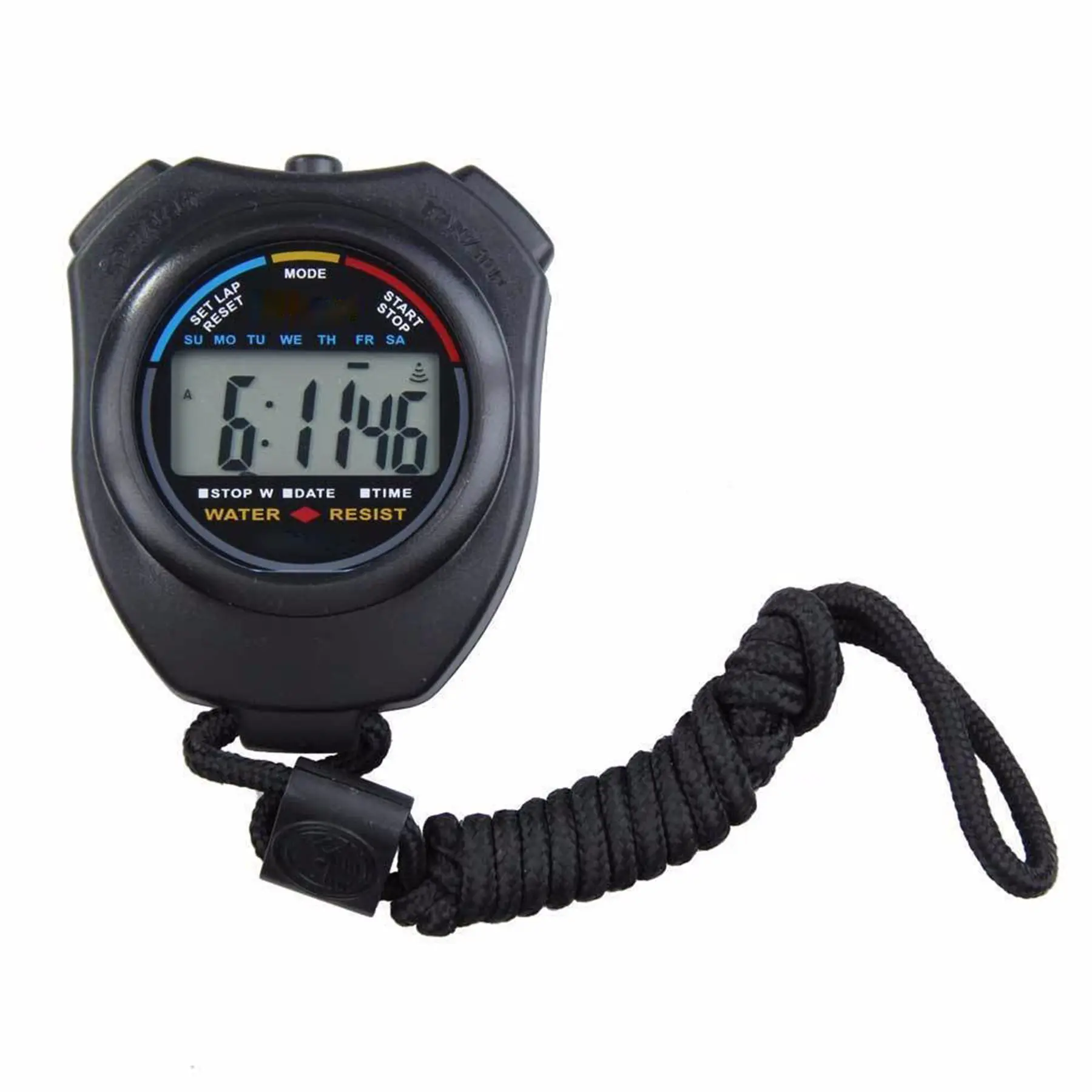 Jam tangan Digital satu baris, jam tangan olahraga Digital tahan air, Stopwatch profesional, Multi fungsi, Stopwatch elektronik