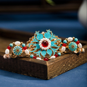 Épingles à cheveux Hanfu, ensemble d'accessoires capillaires Apsaras volantes de Dunhuang, couronne de cheveux de donateur, accessoires de style ancien de la dynastie Ming - Product Image 1