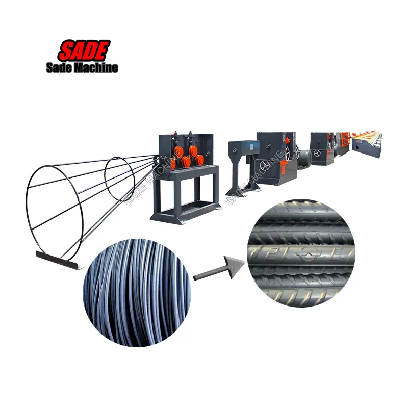 Cold Rolled reinforcing rebar making machine ribbed wire forming machine steel rod rebar rolling mill for sale