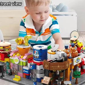 Vui vẻ sáng tạo khối xây dựng bằng nhựa xem đường phố kiến trúc đô thị mô hình mini Quà Tặng trẻ em-Bộ đồ chơi hạt nhỏ - Product Image 2