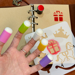 Peinture créative artisanat ensemble peinture au doigt et éponge mousse tampons pour enfants <span class=keywords><strong>dessin</strong></span> et estampage Art encre éponge doigt craie - Product Image 3