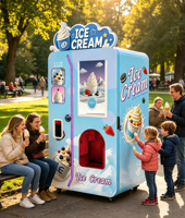 Distributeur automatique de crème glacée 24h/24, toutes saisons, avec une saveur et six options de garnitures, machine à crème glacée molle multi-tensions
