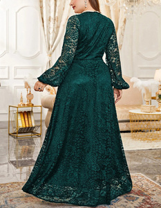 Abito <span class=keywords><strong>da</strong></span> <span class=keywords><strong>sera</strong></span>/banchetto elegante e modesto per damigella d'onore, lunghezza midi, vita naturale, taglie forti, ODM, lusso, ricami e diamanti - Product Image 4