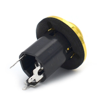 Kuningan putaran ujung gaya Pin 6.35 output Jack UNTUK kuningan gitar akustik Ukulele Equalizer EQ Pickup output