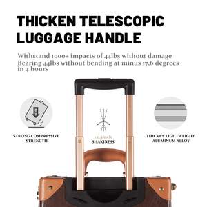 ヴィンテージスーツケース手作りレザートラベルケースパーソナルコスメティックブリーフケースPU素材ヴィンテージスタイルの荷物スピナーホイール付き - Product Image 4