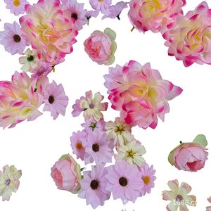 ดอกไม้ประดิษฐ์ชุดกุหลาบสีชมพู 50 ชิ้น คุณภาพสูงเหมือนจริง DIY ฮั่นฝู ของตกแต่งงานแต่งงาน - Product Image 5