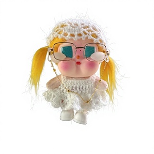 Ropa de <span class=keywords><strong>bebé</strong></span> de bambú hecha a mano, ganchillo vintage, sombrero con gafas, falda plisada, CRYBABY10cm, primera y segunda generación, venta al por mayor - Product Image 1