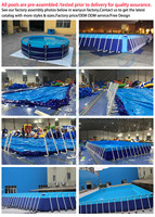 Grande piscine commerciale à structure en acier pour toboggan aquatique