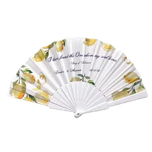 Wed Fan Portable Plastic Hand Fan Custom White Personalized Hand Held Holding Fan