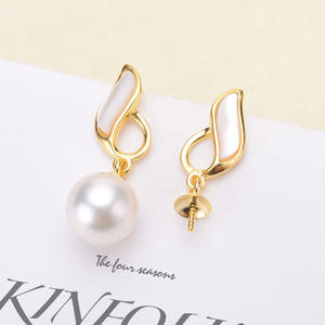 Base de Plata S925 para Accesorios de Perlas DIY, Soporte Vacío para Joyería de Plata, Pendientes para Perlas de 7-10mm, Categoría de Producto: Pendientes de Perlas-20576 - Product Image 1