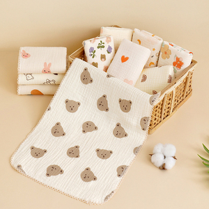 Lot <span class=keywords><strong>de</strong></span> deux lingettes carrées en <span class=keywords><strong>coton</strong></span> épais <span class=keywords><strong>pour</strong></span> bébé, en tissu crêpe quatre couches, petit mouchoir imprimé <span class=keywords><strong>pour</strong></span> nouveau-nés, usage salle <span class=keywords><strong>de</strong></span> bain - Product Image 2