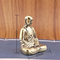 1 pièce Petite figurine de moine en laiton massif, animal de thé décoratif, ornement artisanal de table