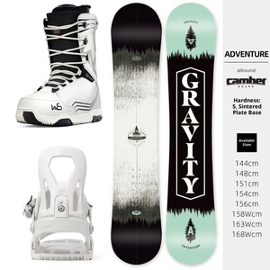 WS Set de Snowboard Plano Tallado para Hombre y <span class=keywords><strong>Mujer</strong></span>, para Todas las Regiones, Equipo Deportivo de Invierno Versátil con Soporte para Botas de Esquí, Set de Tres Piezas - Product Image 4
