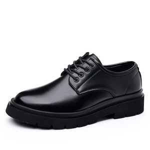 Scarpe da <span class=keywords><strong>Uomo</strong></span> in Vera Pelle Estive Traspiranti con Lacci Stile Britannico Punta Larga Casual Nere Formali per Matrimonio - Product Image 5