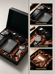 Set Regalo Personalizzato per <span class=keywords><strong>Uomo</strong></span> con Marchio Personalizzato, Basso MOQ, Elegante Confezione con Orologio, Occhiali da Sole e Cintura per Clienti, <span class=keywords><strong>Regali</strong></span> <span class=keywords><strong>di</strong></span> Anniversario - Product Image 4