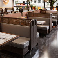 Massivholz Rattan gewebte High-End chinesische Restaurant Tische und Stühle, Restaurant Stühle und Tische