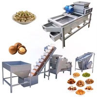 Hazelnootschilmachine, amandelschilbreker en -zeefmachine, pecannootkraker en -scheidingsmachine, palmpitkraker en -scheidingsmachine