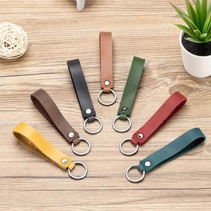 Wholesale Promotional Gift Strap Key Holder Custom Metal Luxury Colorful Pu <b>Leather</b> <b>Keychain</b> - Product Image 2