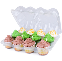 Récipient à Cupcakes en plastique avec couvercle Boîtes pour 24 Cupcakes Mini Boîtes à Cupcakes Transparentes Personnalisées de 12 et 6 Trous Vente en Gros