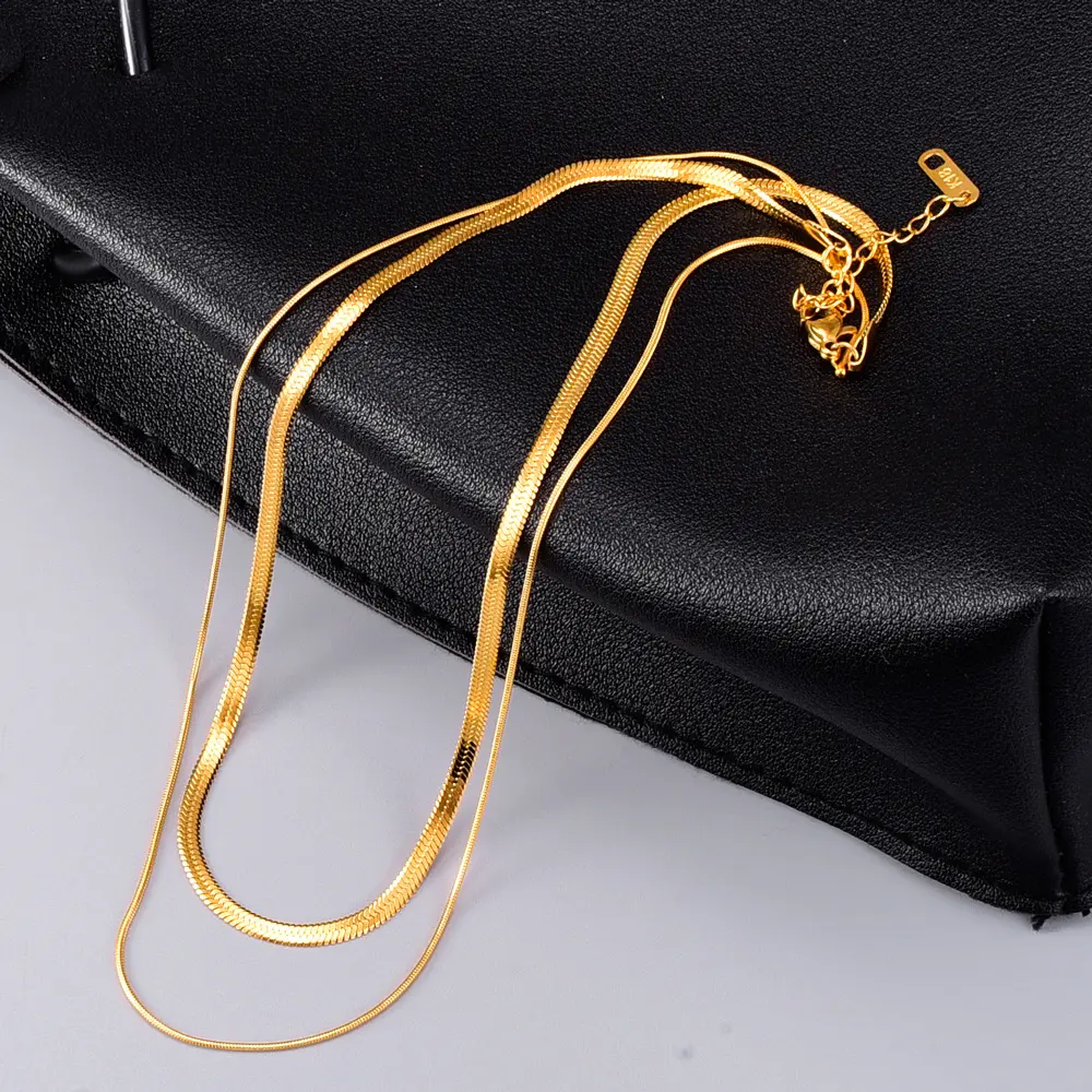 20inch Gold Plated Stainless Steel Chain Necklace for Women Men Long Link Cable Chain