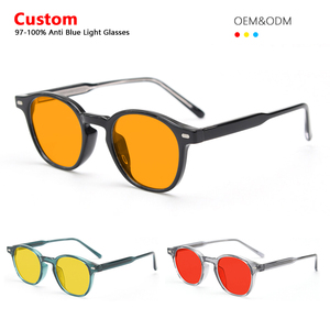 Nhà Sản Xuất Cổ Điển Tr90 Khung Quang Học Vàng Đỏ Cam Ống Kính Kính Thiết Kế Tùy Chỉnh Unisex Chống Màu Xanh Ngăn Chặn Ánh Sáng Kính - Product Image 1